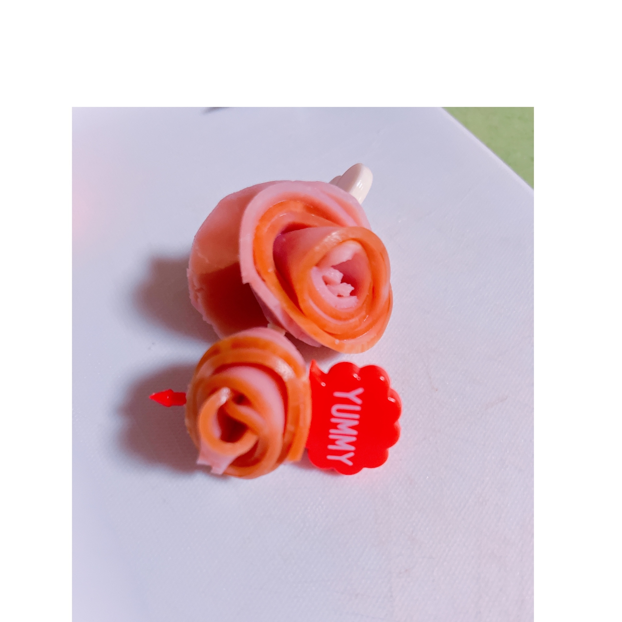 キャラ弁￤隙間おかず￤ハム1枚で作れるバラ