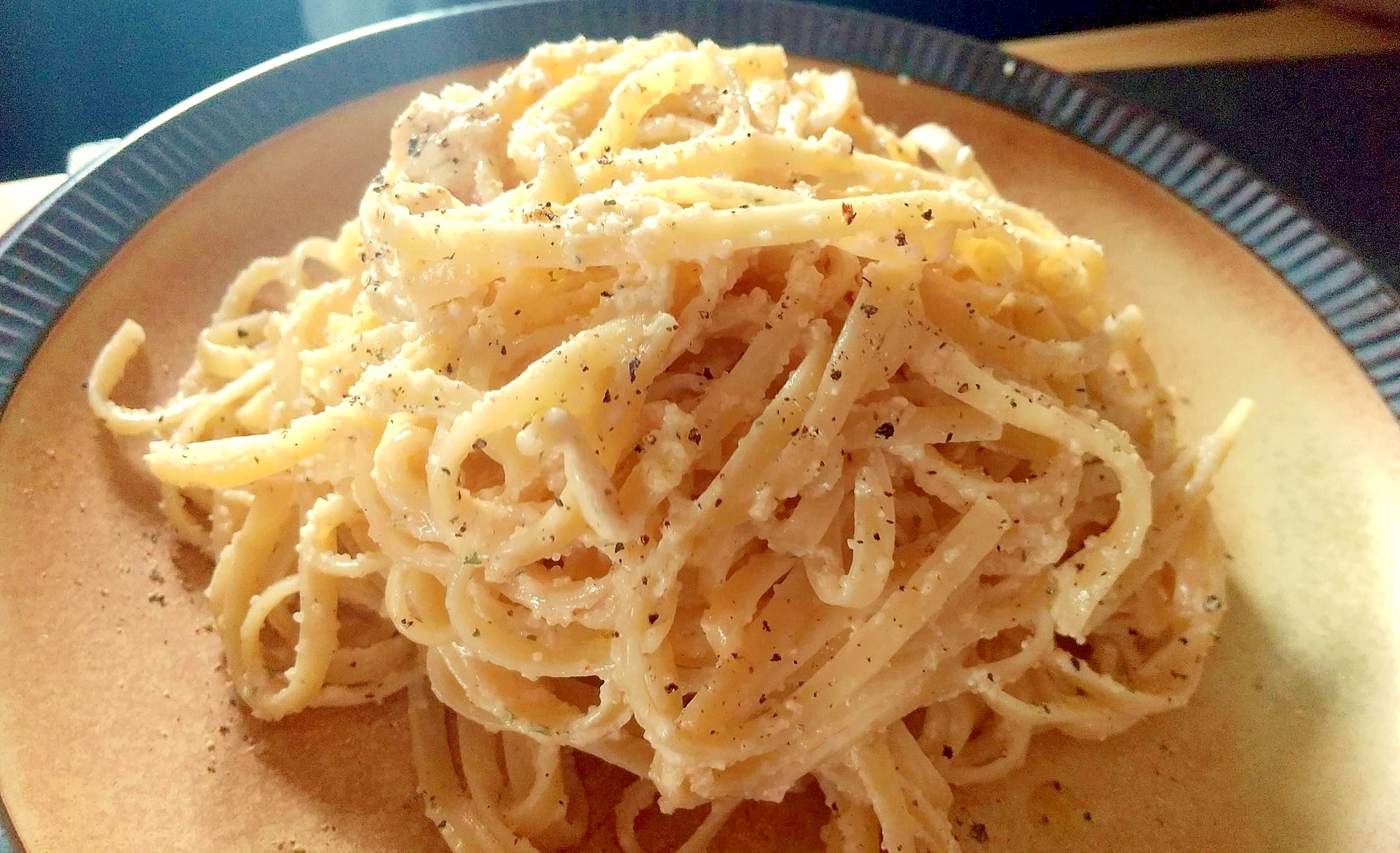 明太クリームパスタ