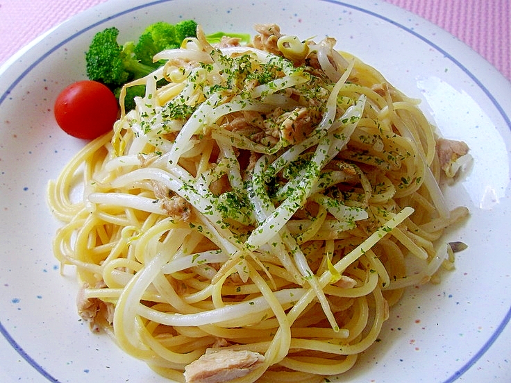 フライパンde超簡単*もやしとツナの和風パスタ*