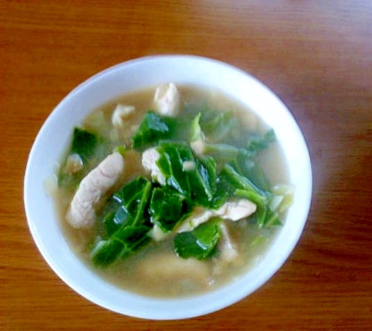 キャベツの外葉のポカポカ生姜スープ