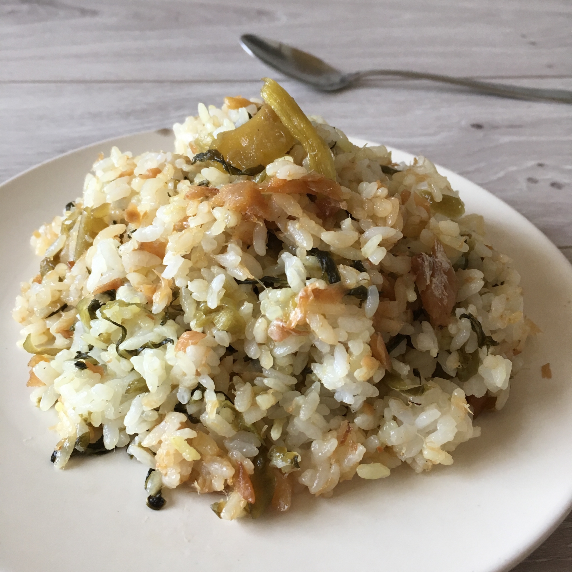 煮魚リメイク♪高菜チャーハン♪