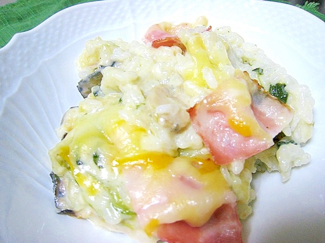 10分美味しいリメイク♪グラタン残りXご飯⇒ドリア