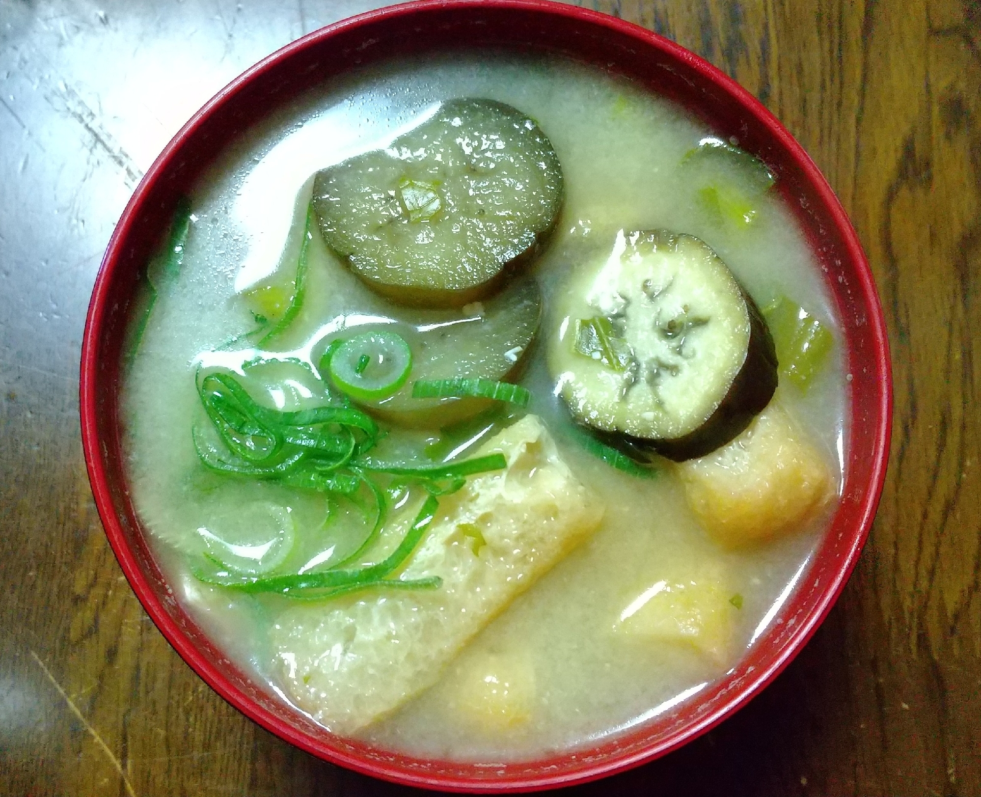 簡単✿茄子＆油揚げの味噌汁✿