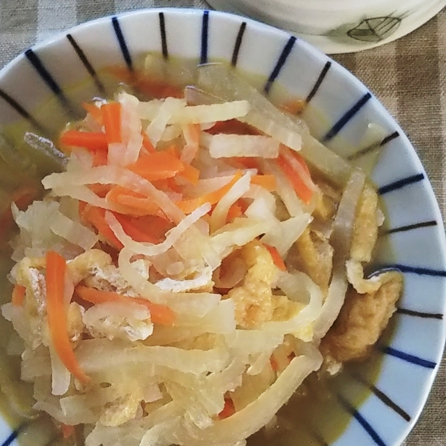 ごま風味！大根と油揚げの炒め煮