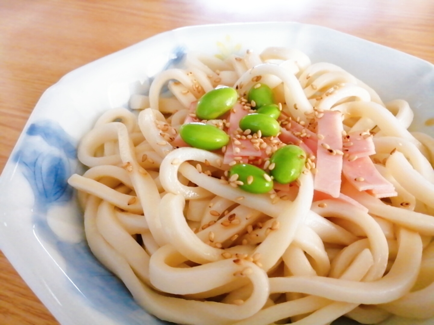 火を使わない☆ハムと枝豆の冷やしうどん