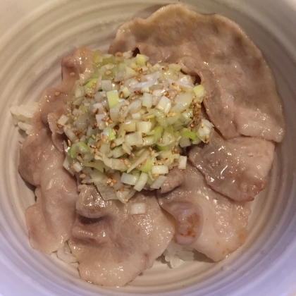 長ネギが残っていたので使用。丼にしてたべました(//∇//)ネギダレ美味しかったです