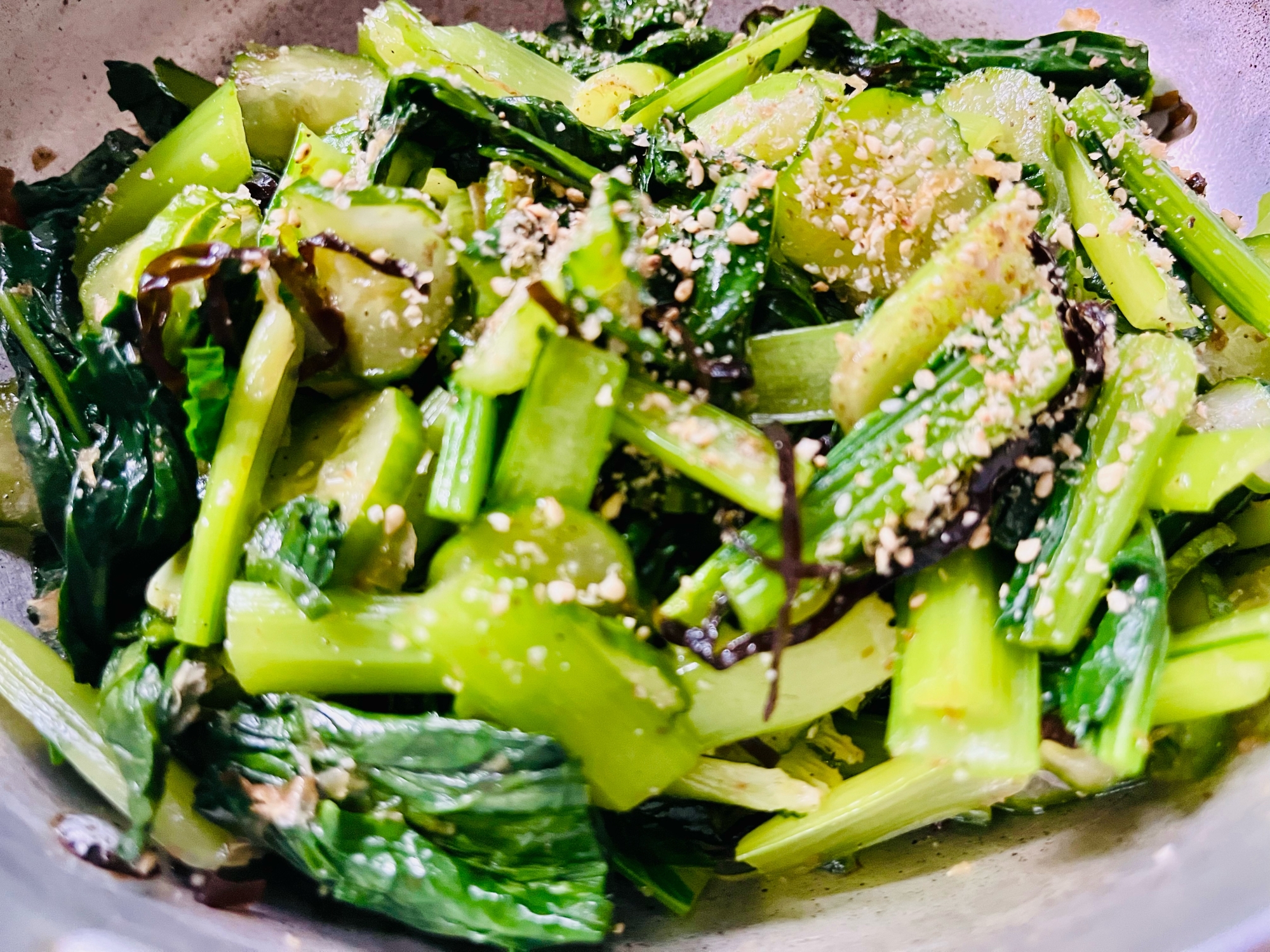 小松菜きゅうりの塩こんぶナムル