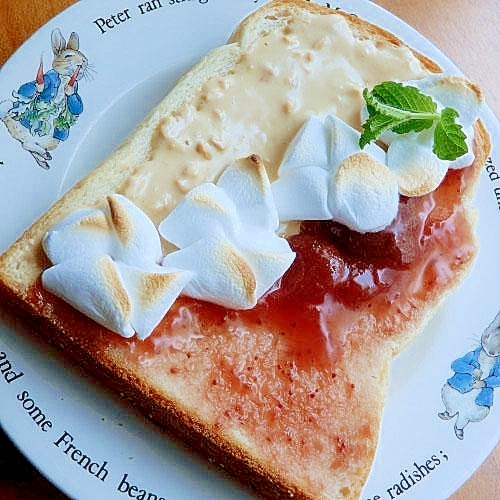 コンビニこっぺぱん風❤可愛いマシュマロトースト♪