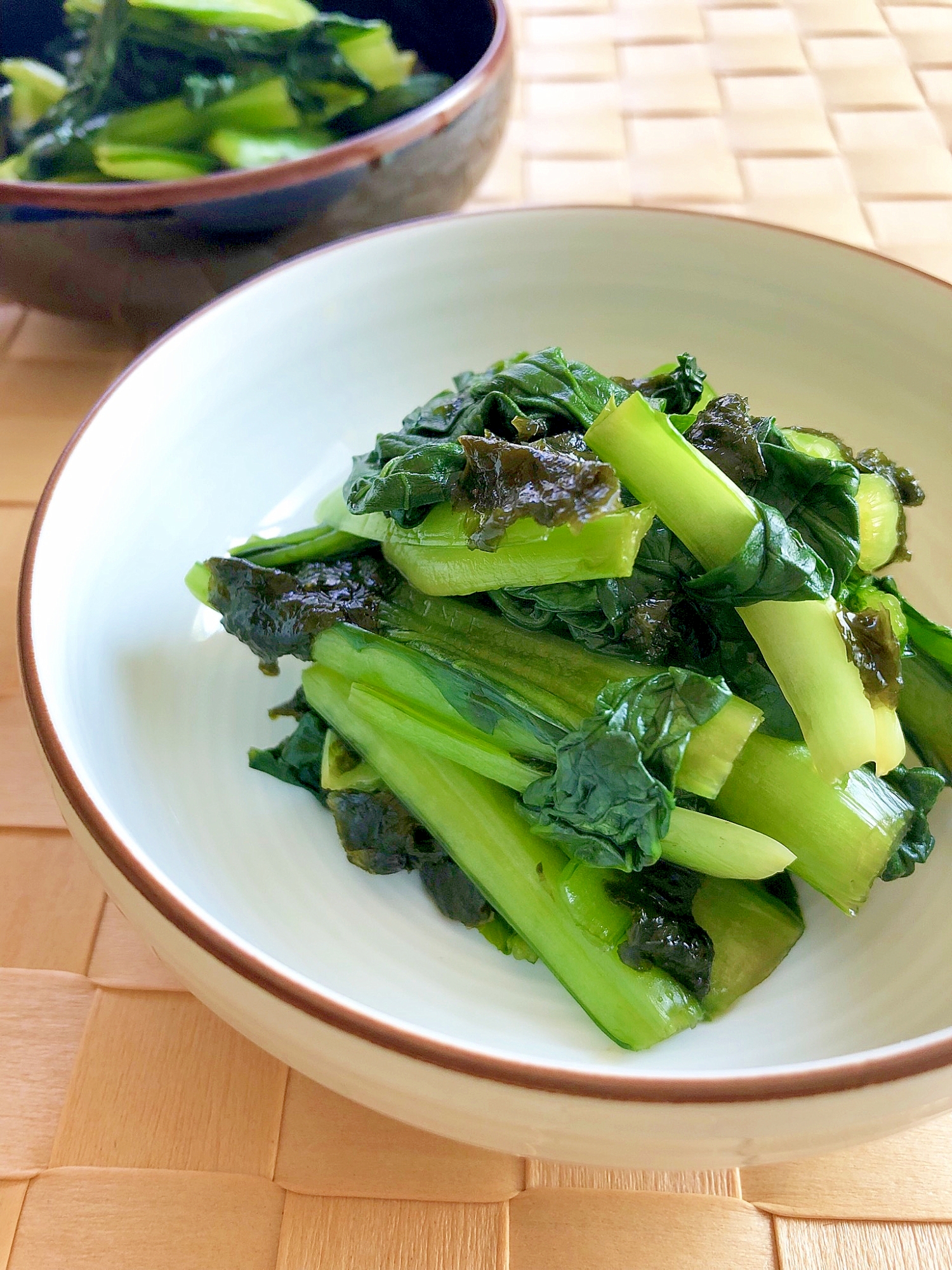 レンジで簡単！小松菜の海苔入りお浸し