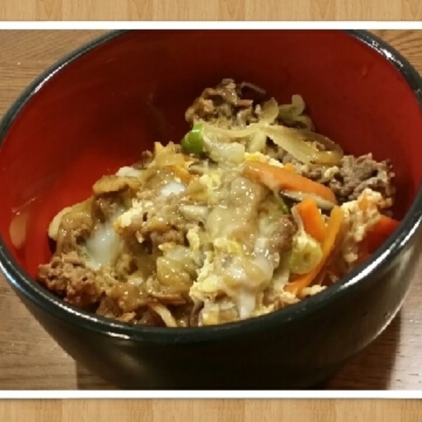 めんつゆで簡単 牛卵とじどんぶり レシピ 作り方 By みんと0529 楽天レシピ めんつゆで簡単 牛卵とじどんぶり レシピ 作り方 By みんと0529 楽天レシピ