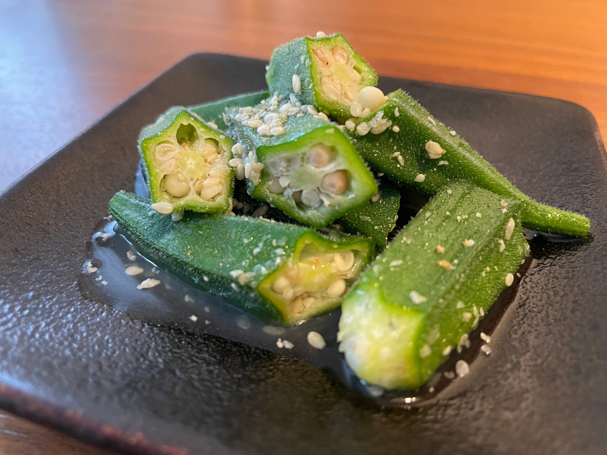 レンジで1分半!オクラの白煮浸し