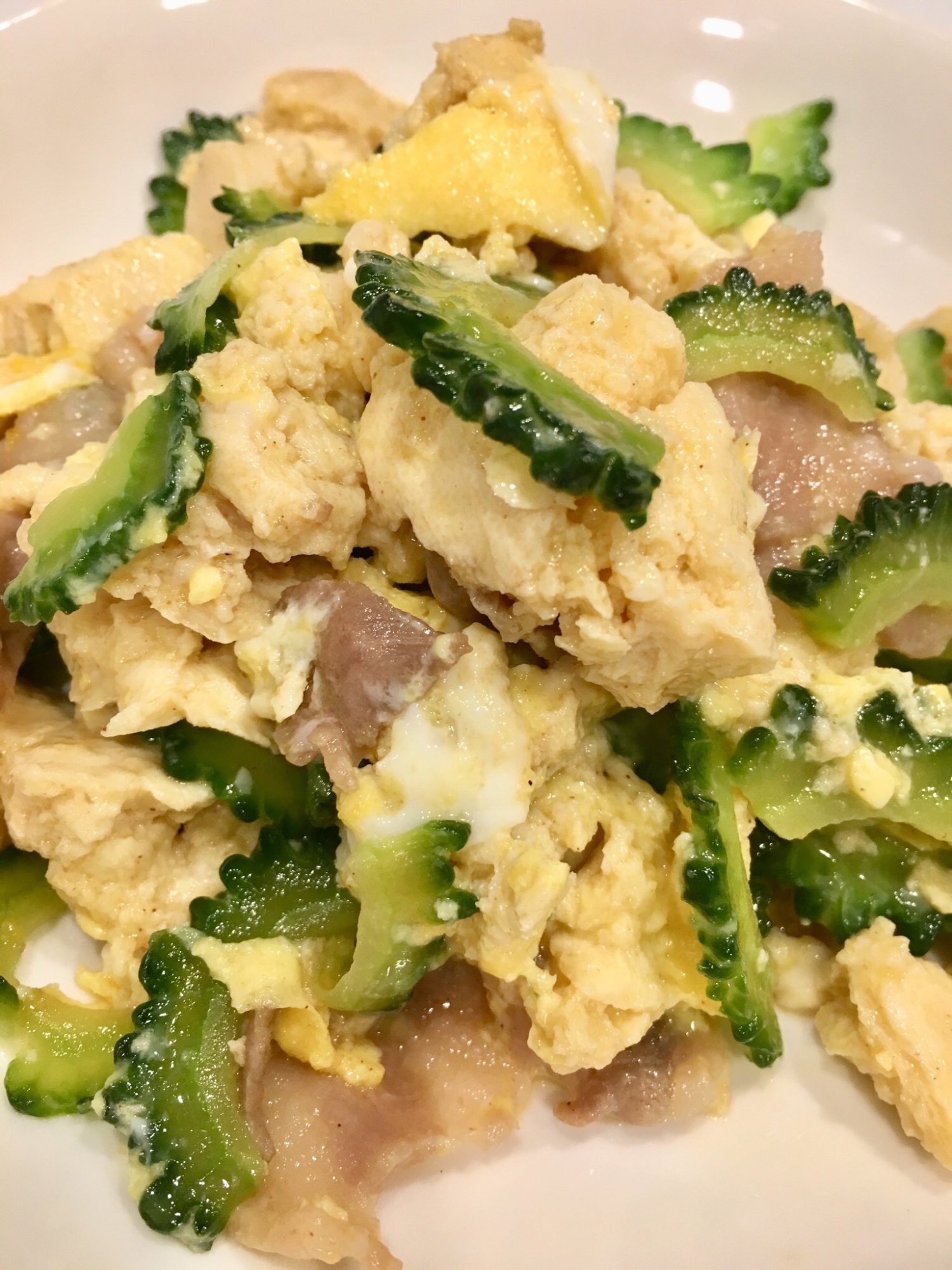 冷凍木綿豆腐deゴーヤチャンプルー♪