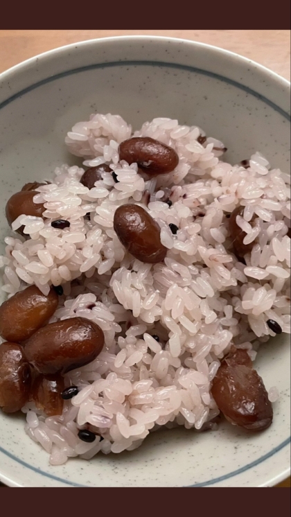 甘納豆でお赤飯