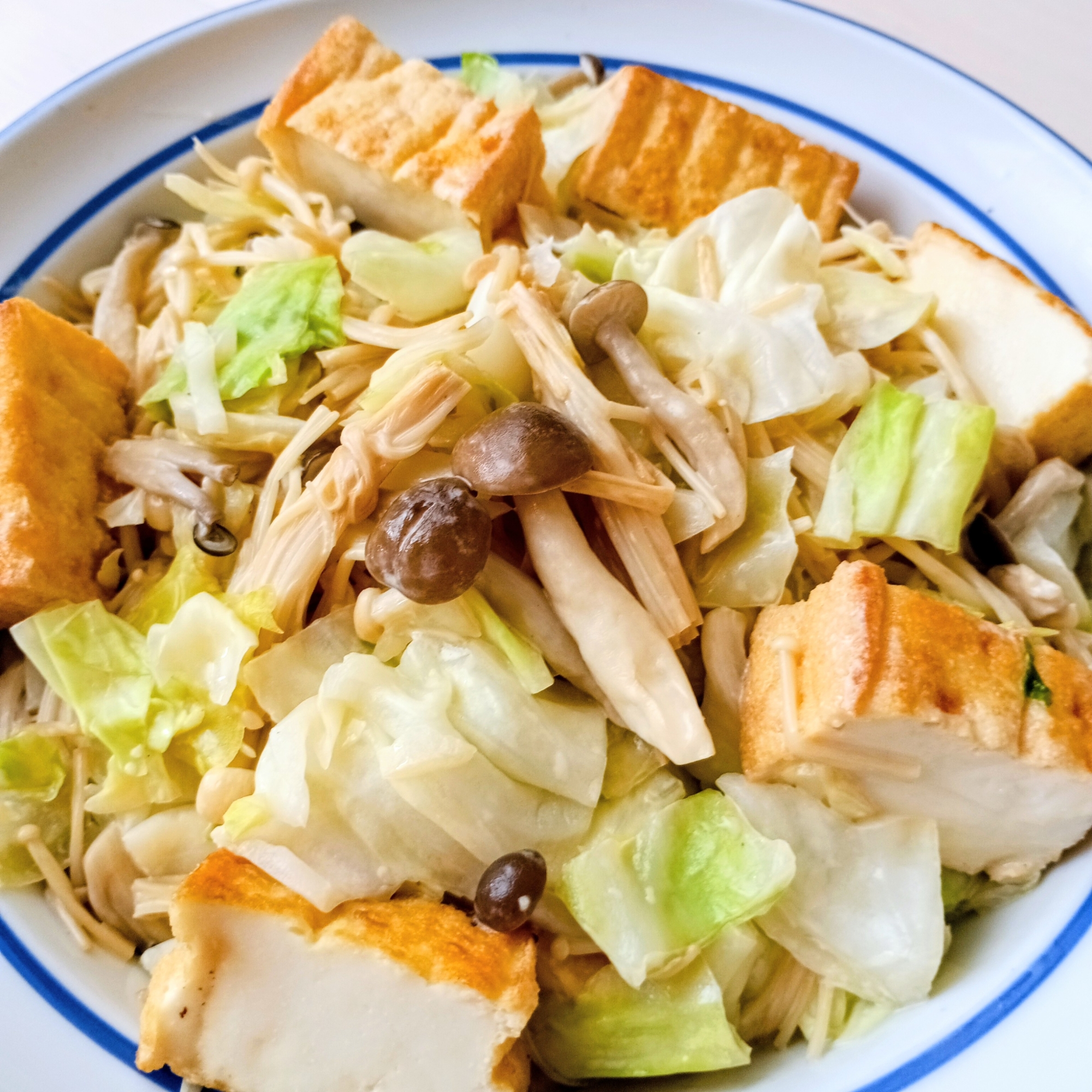【副菜】厚揚げときのこのマヨぽん炒め【節約料理】