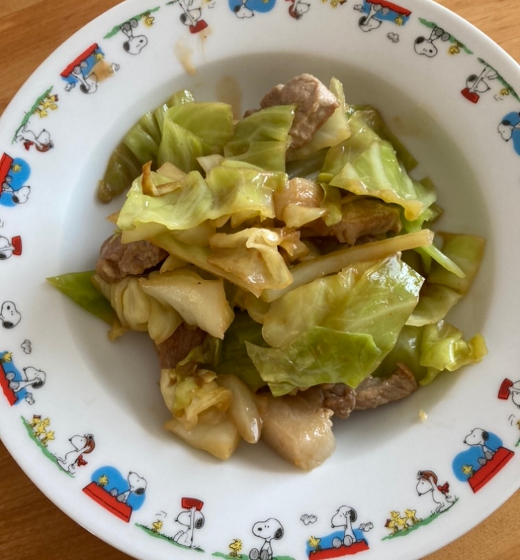 豚ロース肉とキャベツのポン酢生姜炒め