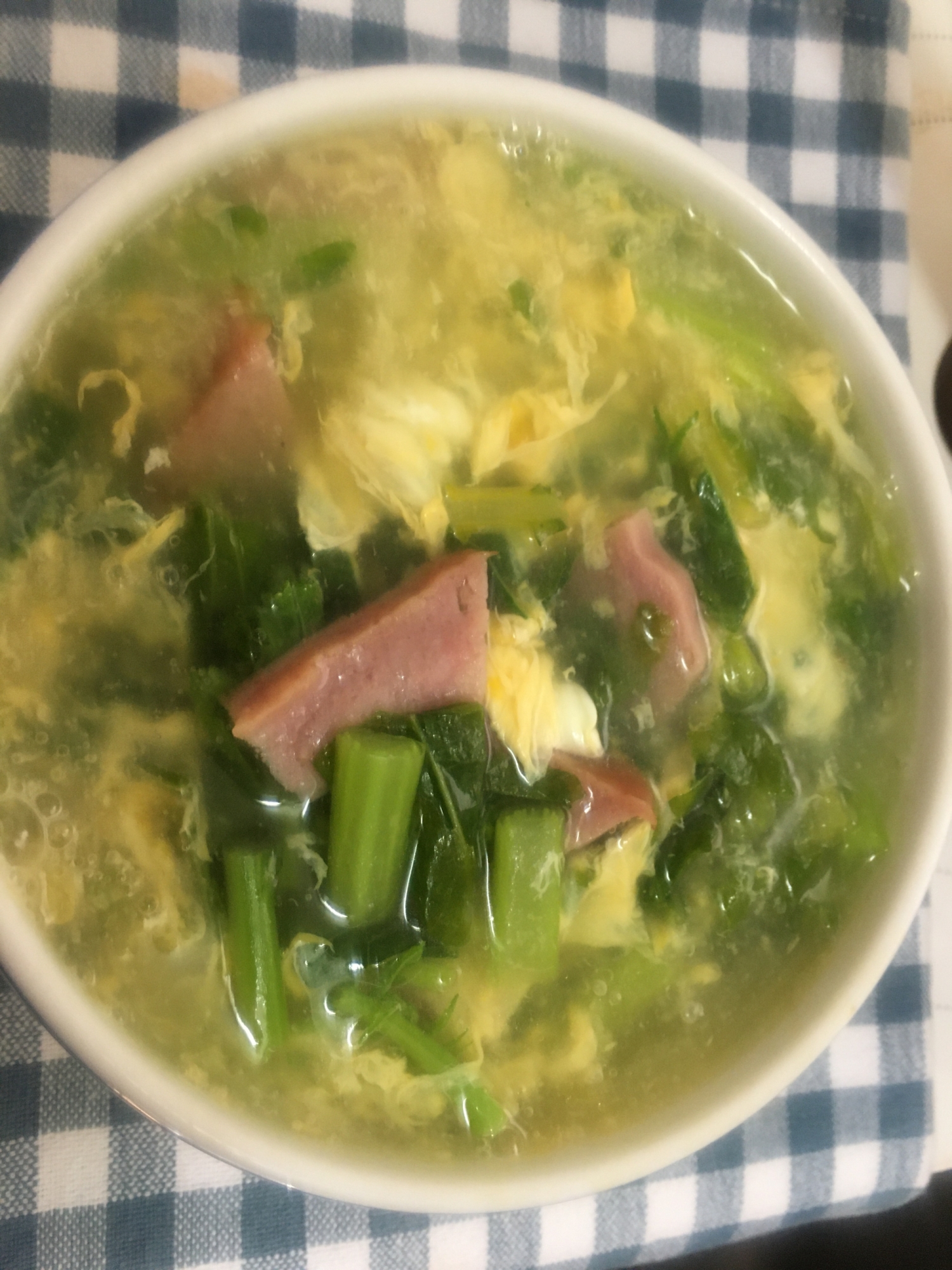 大根の葉中華スープ