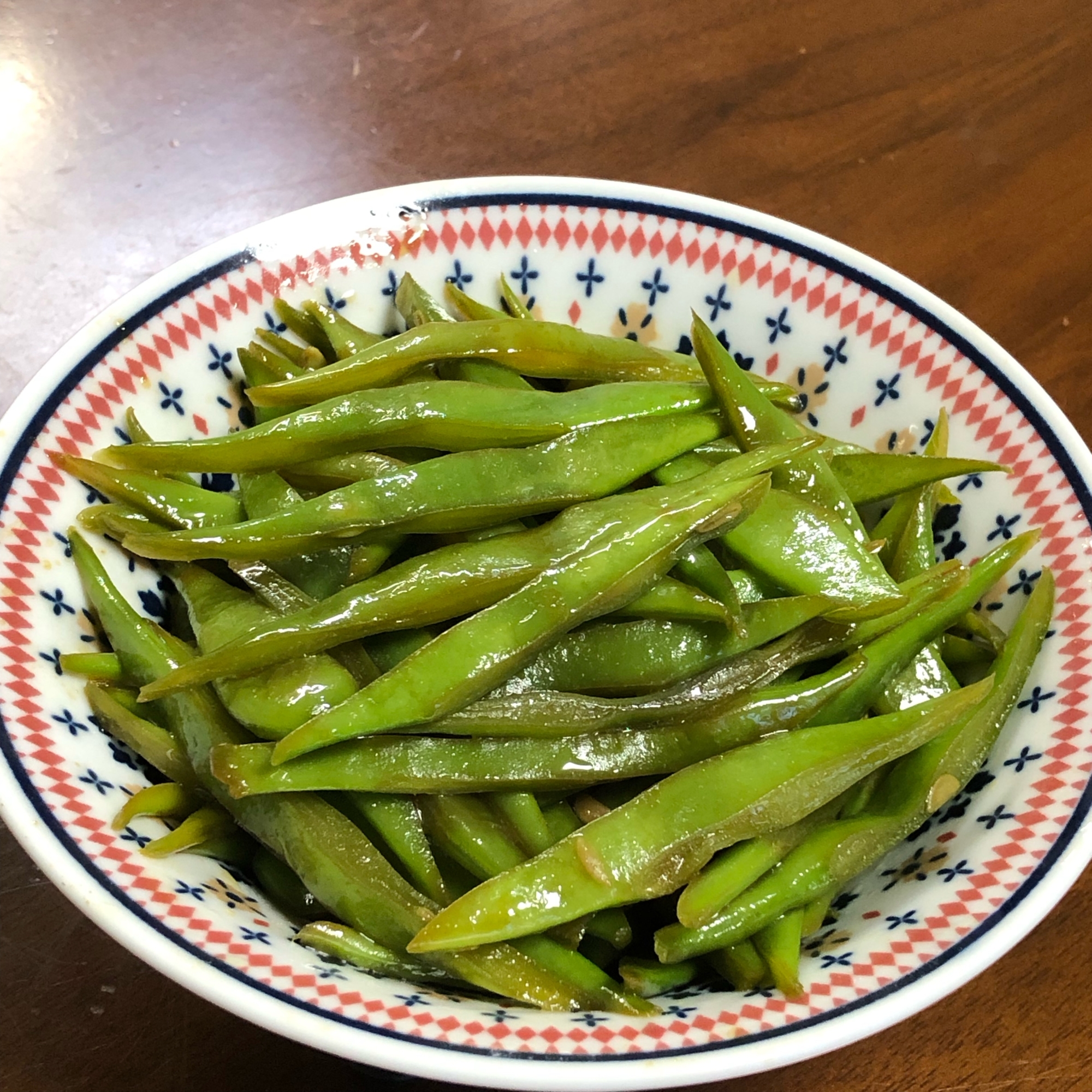 ささげのからし醤油炒め