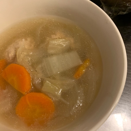 チルド餃子で中華スープ