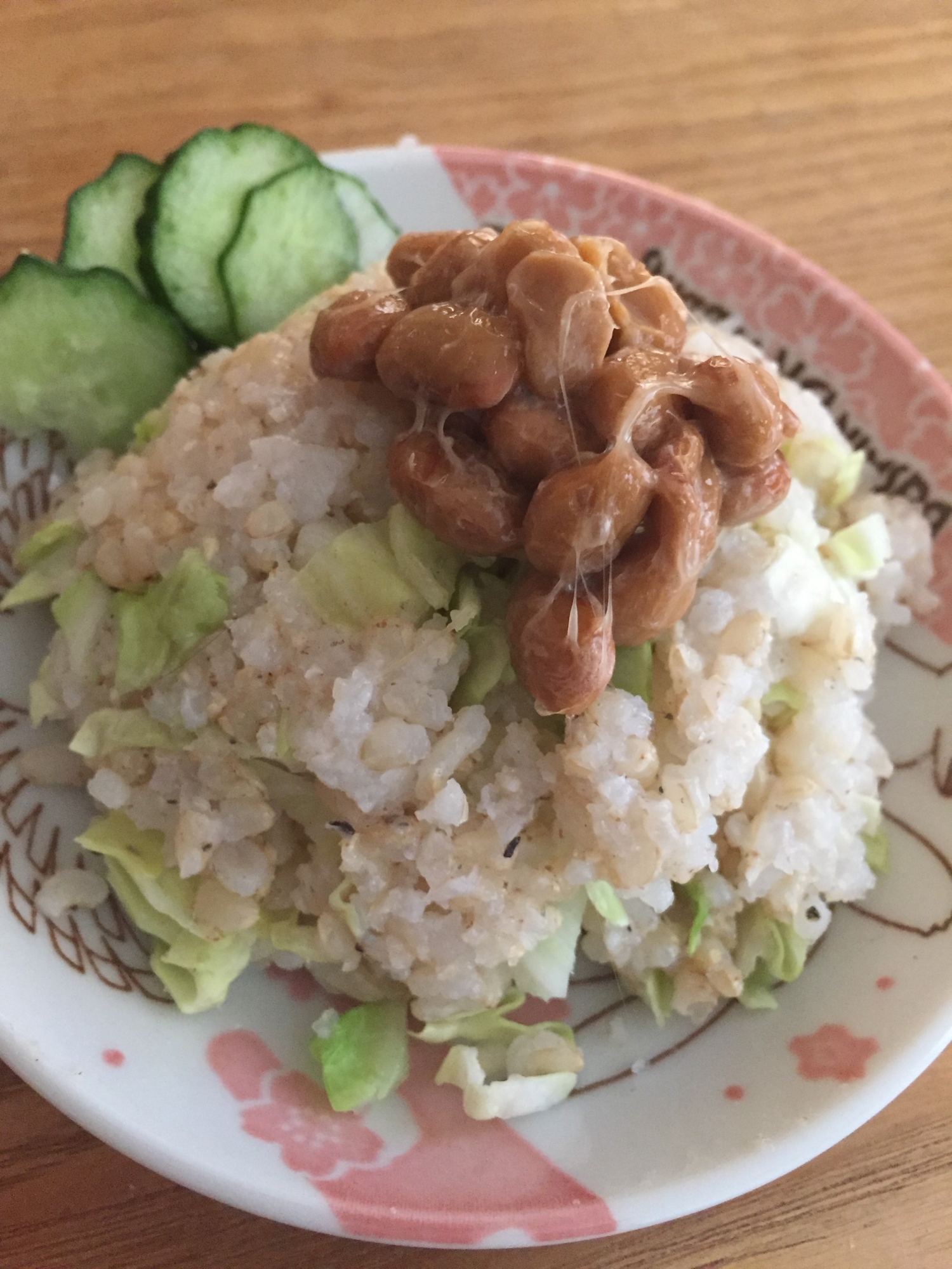 手作り煮干しふりかけのキャベツチャーハン