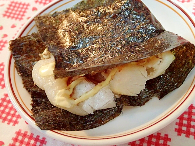 塩麹香る　醤油マヨ胡麻で海苔巻き餅♬