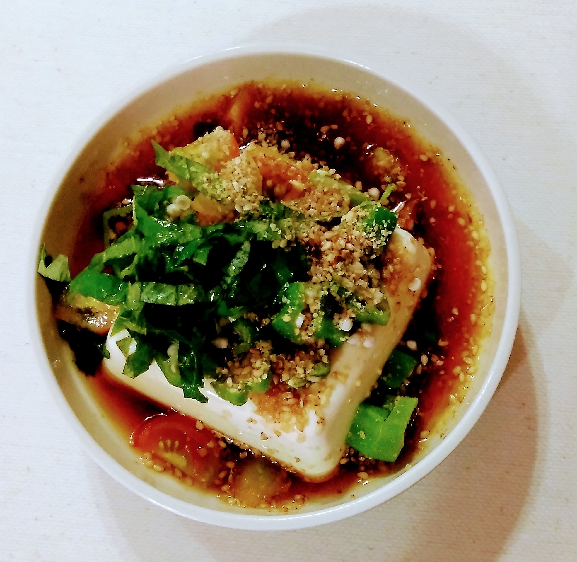オクラと大葉の豆腐