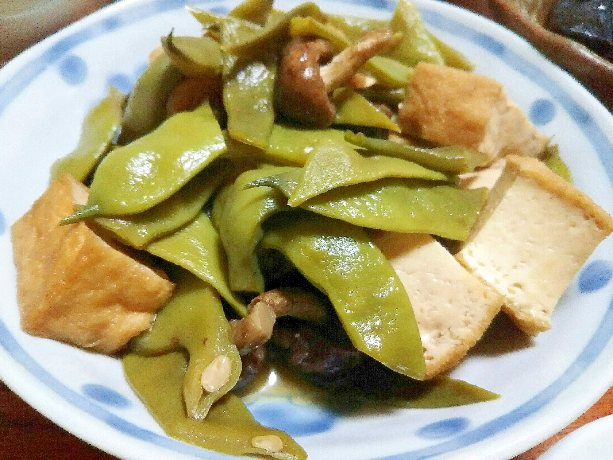 ごはんによく合う！モロッコいんげんと厚揚げの煮物