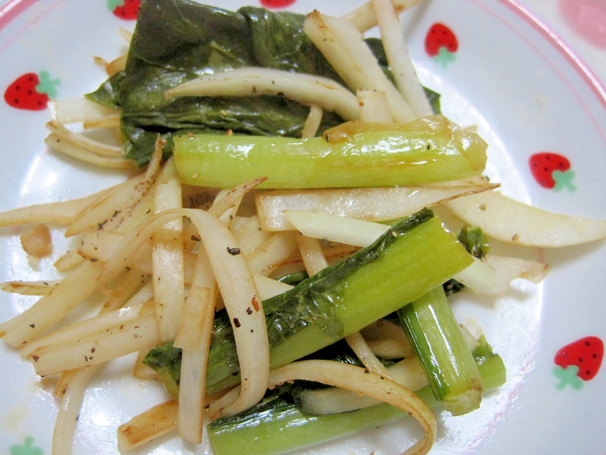野沢菜と大根の炒め物
