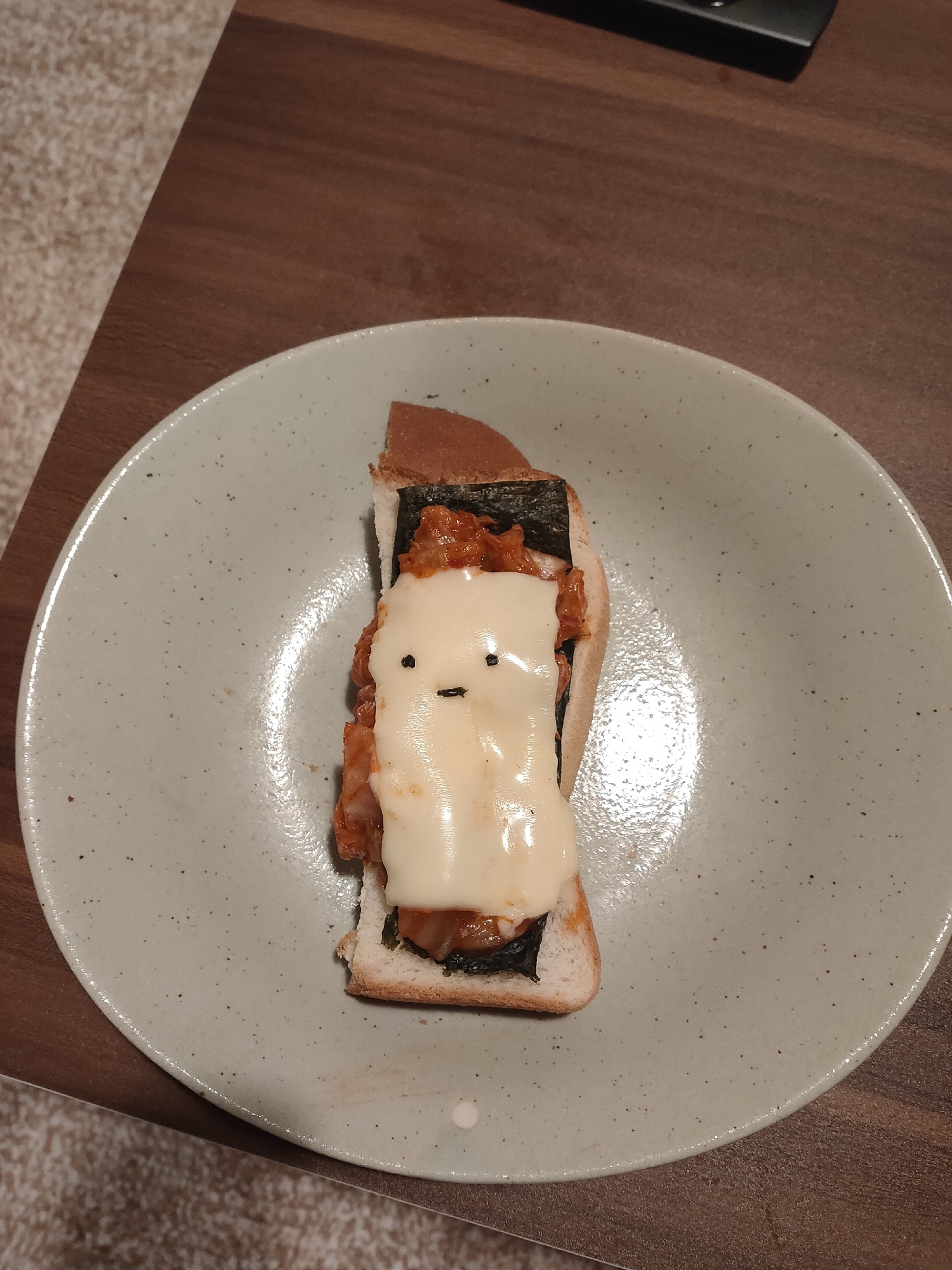 可愛い海苔キムチーズトースト！