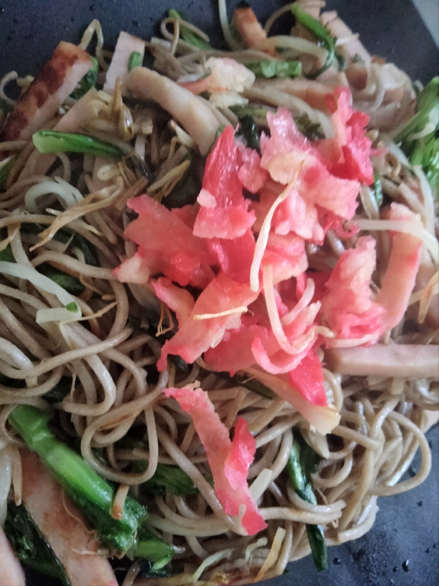 余った年越しそばで…焼き蕎麦