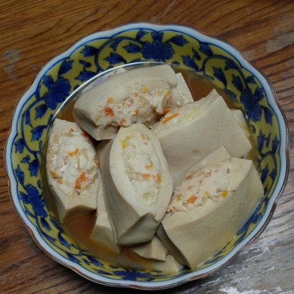 高野豆腐のひき肉詰め煮