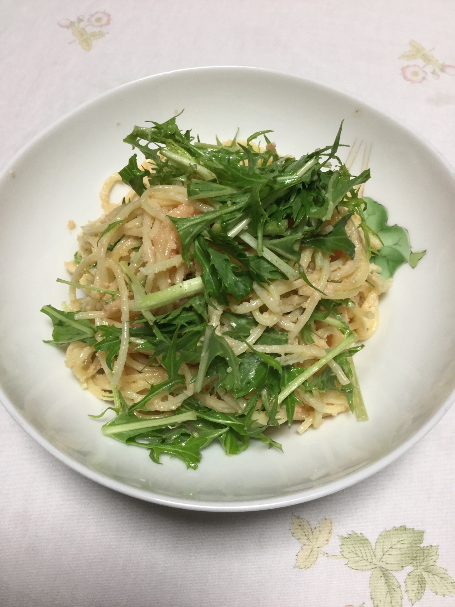 水菜の明太子スパゲティサラダ