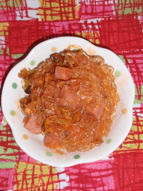 海藻麺のケチャップ炒め