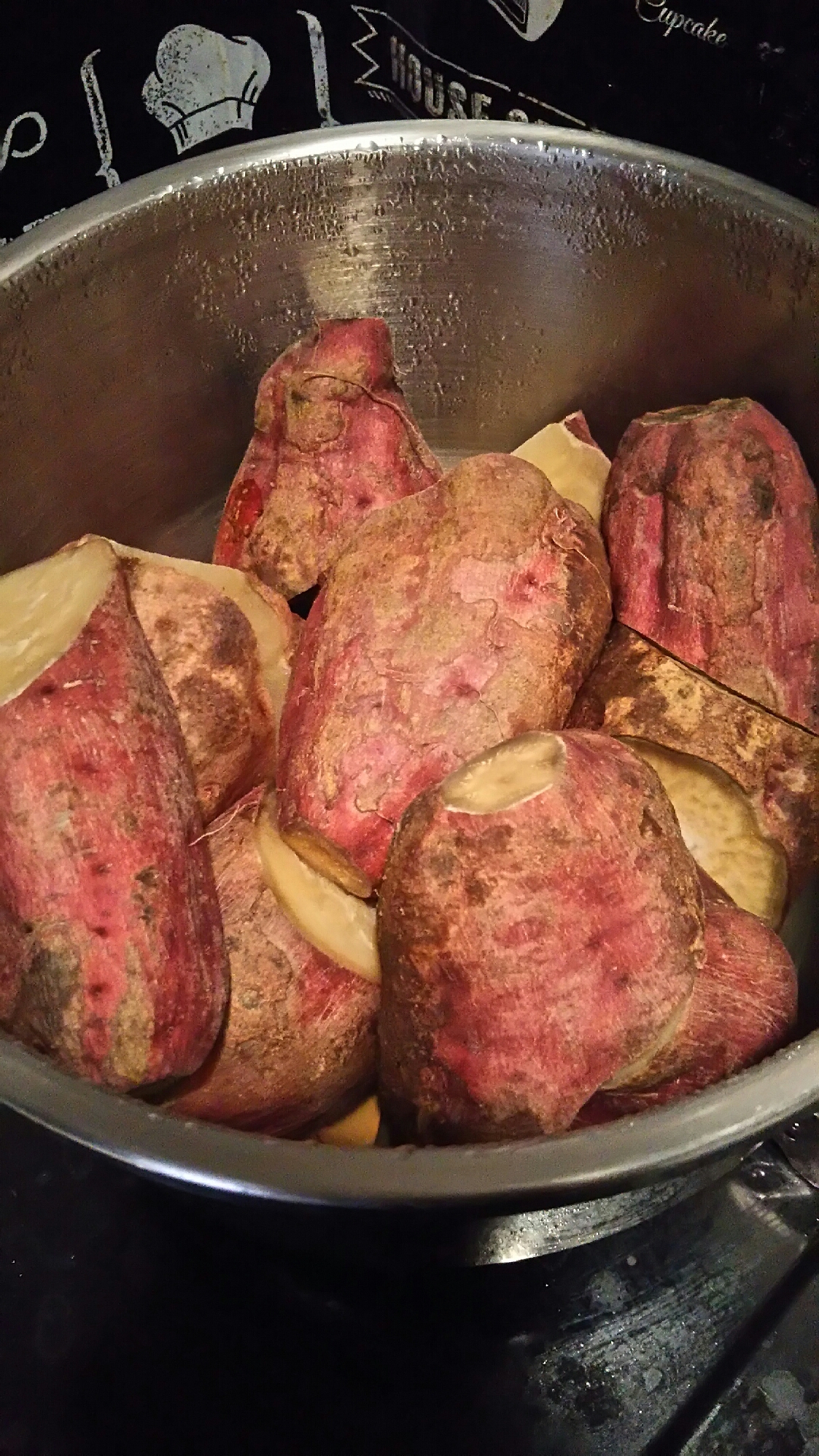 圧力鍋で蒸かしサツマイモ