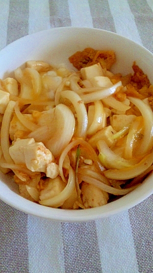 簡単ヘルシーランチ 豆腐と玉ねぎの卵とじ レシピ 作り方 By アコラ33 楽天レシピ