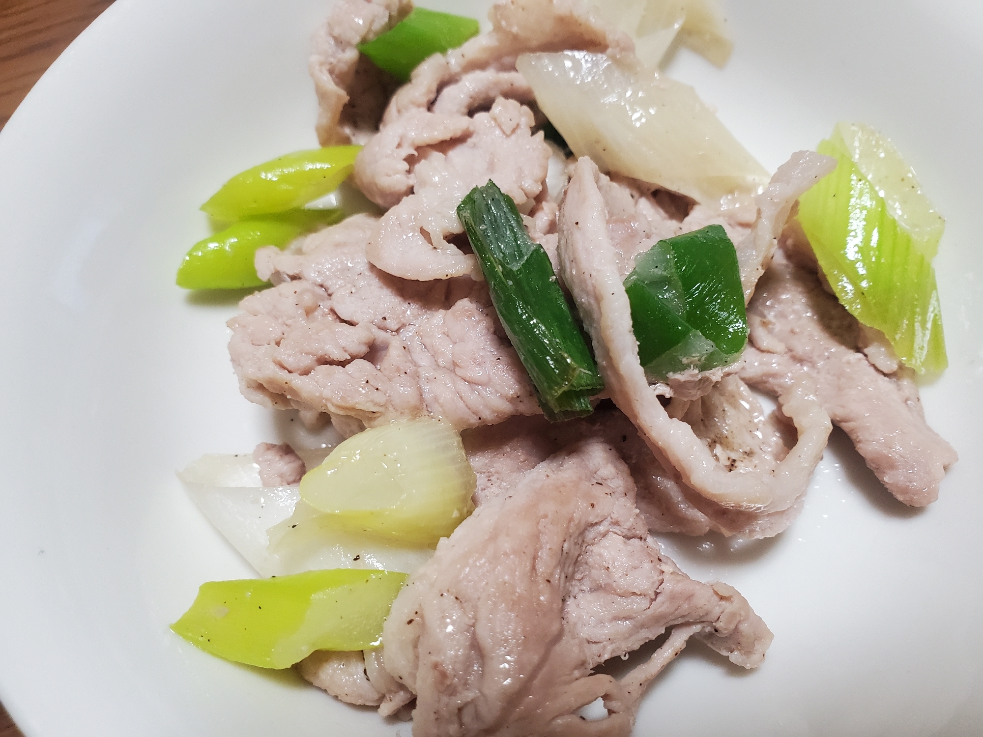 豚肉と長ねぎの鶏ガラ炒め