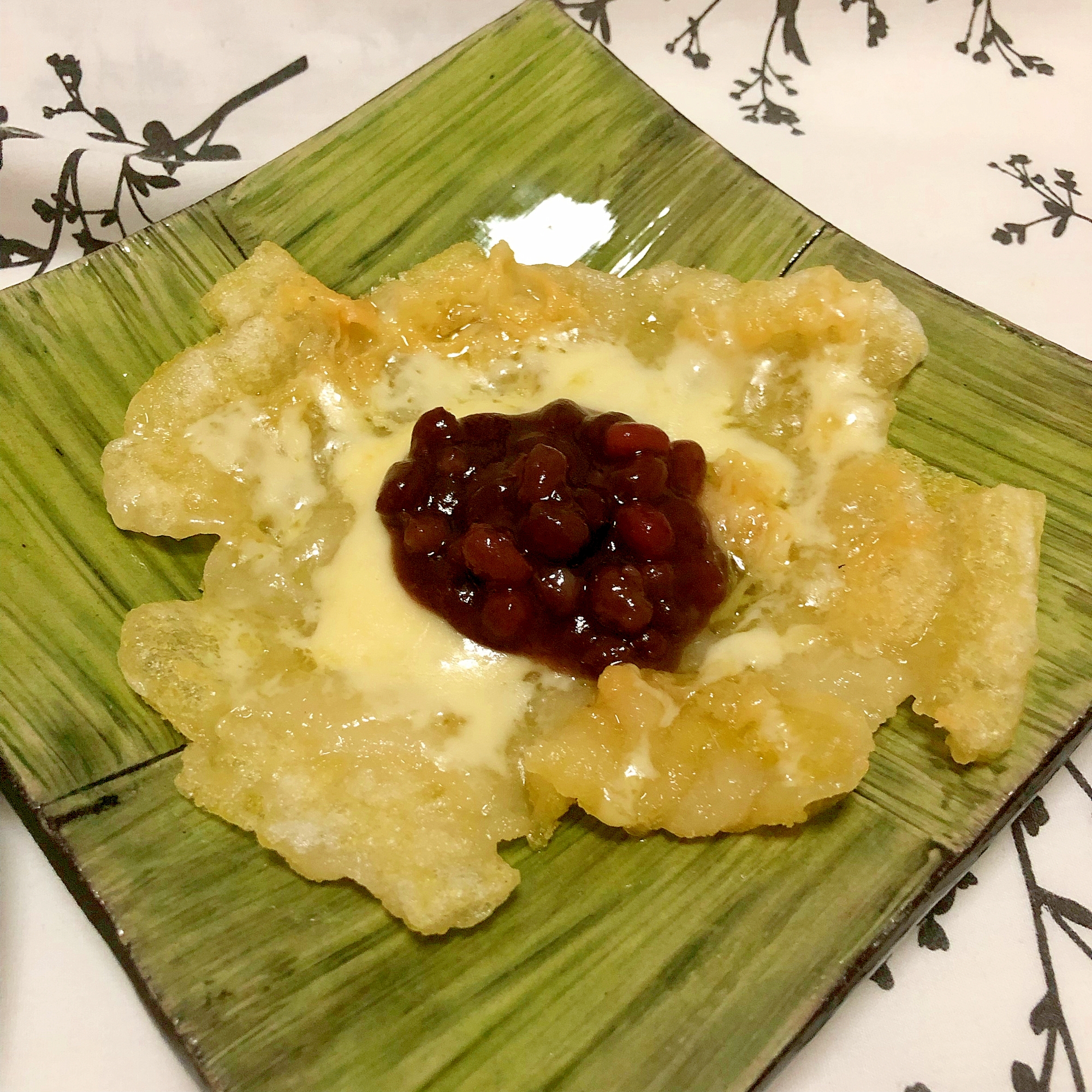 チーズとあずきのせ 焼き餅 ♪