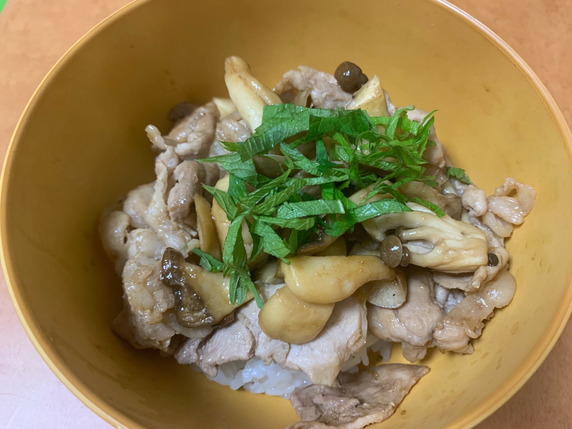 豚きのこ丼⭐柚子胡椒味