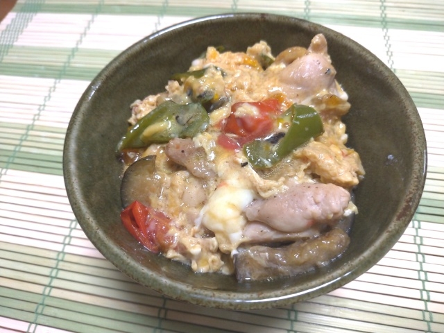 夏野菜の親子丼