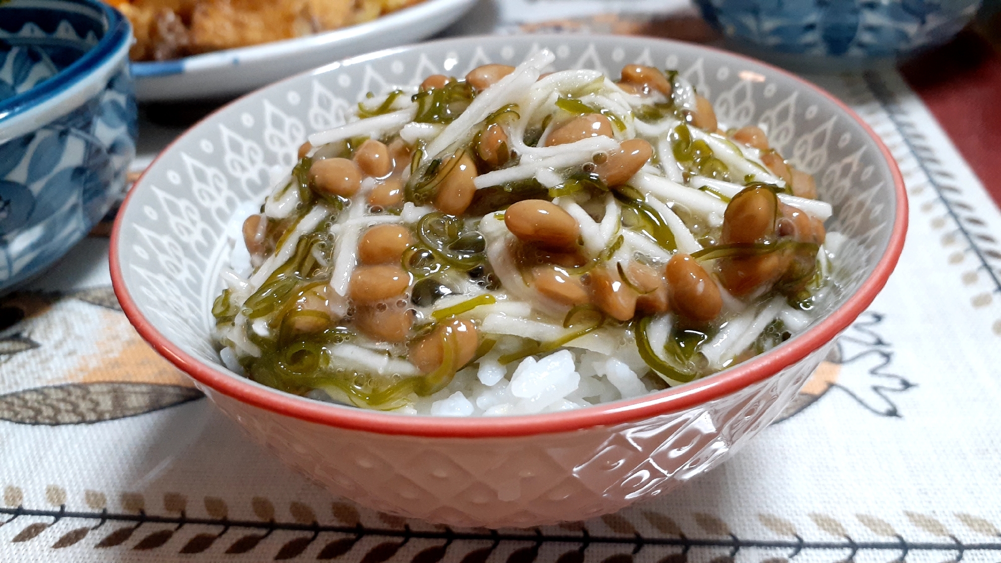 納豆めかぶ長芋ご飯❗体もシャキシャキ簡単栄養補給❗