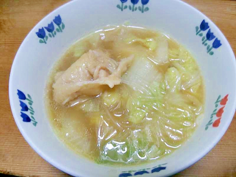 鶏皮白菜春雨の花椒大蒜煮込み/中華味