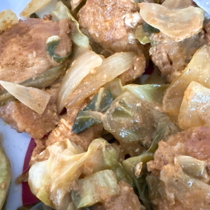 みんな大好き♪鶏むね肉とキャベツのカレーマヨ炒め