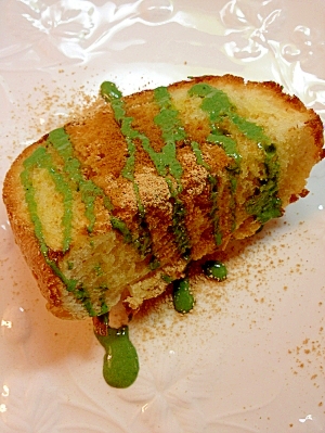 “青汁コンデンスミルクソース”〜きな粉トースト☆
