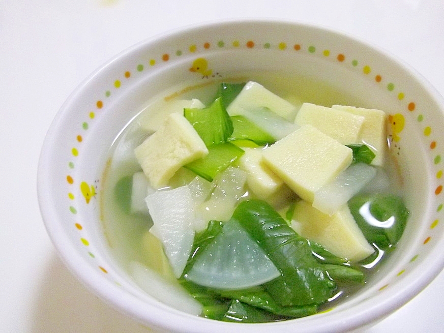 チンゲン菜と高野豆腐の中華スープ
