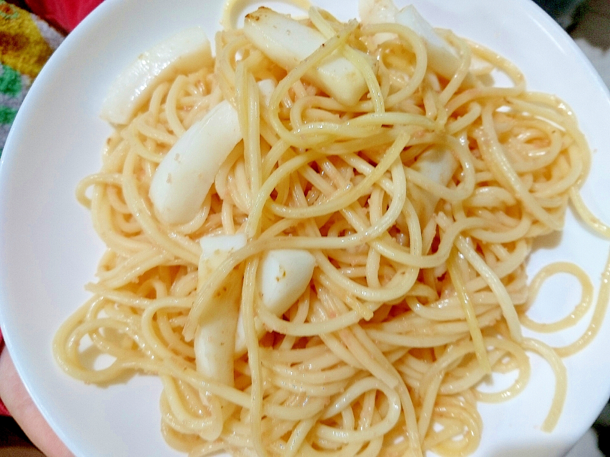 ロールいか で　キューピーたらこ スパゲッティ