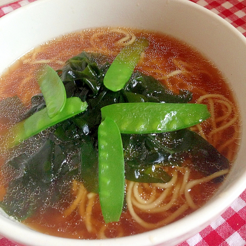 ワカメと絹さやのラーメン★