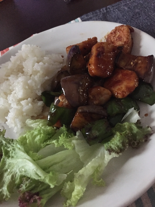 鶏肉とナスの中華炒め