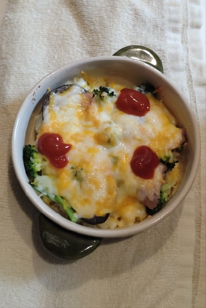 夕食★鰹節入り大和芋&ブロッコリーのチーズグラタン