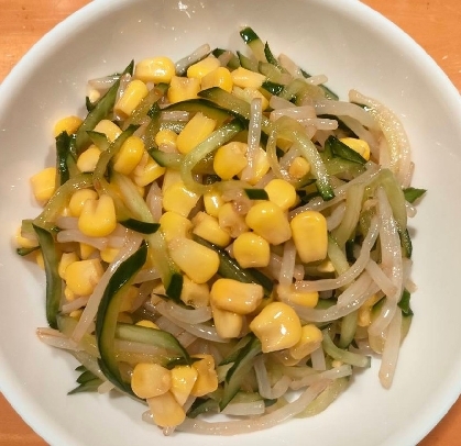 もやしときゅうりとコーンの中華風サラダ