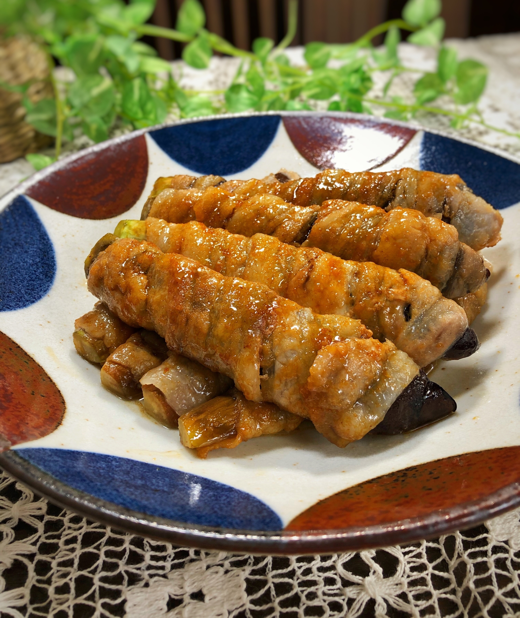 甘辛だれでご飯がススム!茄子の豚バラ巻き