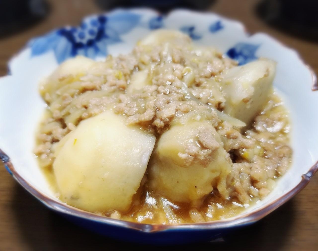 里芋のシャキシャキもやしひき肉煮♪